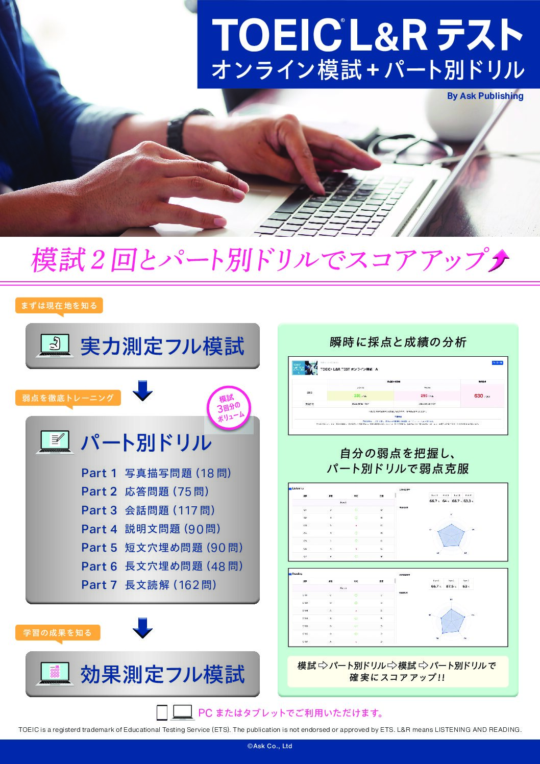 TOEIC ® L＆R テスト　オンライン模試＋パート別ドリル【3カ月コース】